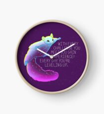 "Every Day You're Leveling Up" Flying Space Squirrel Clock