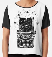 Typewriter. Symbol of imagination, literature Chiffon Top