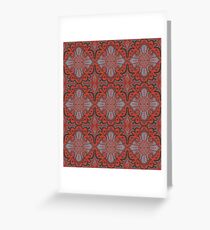 Sliced pomegranat, bohemian pattern, terracotta & grey Greeting Card