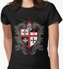 Camiseta entallada Templar Shield Cross Symbol Medieval Camiseta