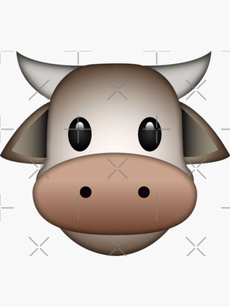 "Cute Cow Emoji" Sticker by PrintPress Redbubble