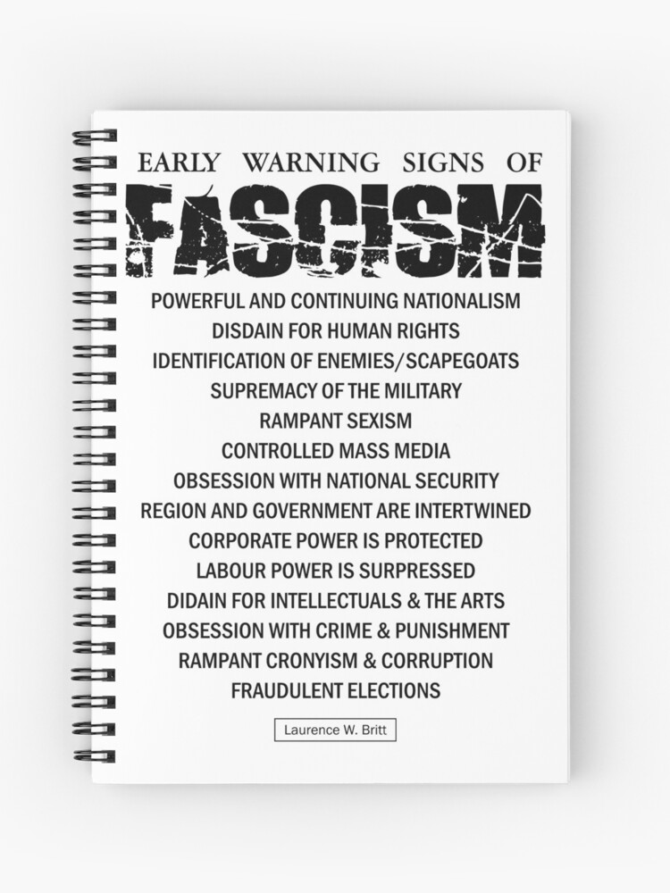 Early Signs Of Fascism >> Early Warning Signs Of Fascism Spiral Notebook By Creamy Hamilton Early Signs Of Fascism >> Early Warning Signs Of Fascism Spiral Notebook By Creamy Hamilton