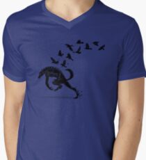Werwolf, der von den Raben läuft T-Shirt mit V-Ausschnitt für Männer
