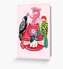 Four Calling Birds (12 Days of Christmas) - Pink Greeting Card
