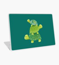 Cute Turtle Stack in Teal, Lime Green and Turquoise Laptop Skin