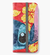 Vinilo o funda para iPhone Puntada geométrica con flores hawaianas