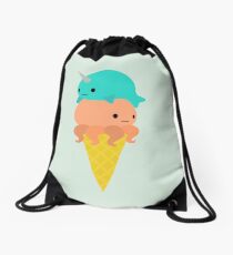 Narwhal Octopus Ice Cream Drawstring Bag