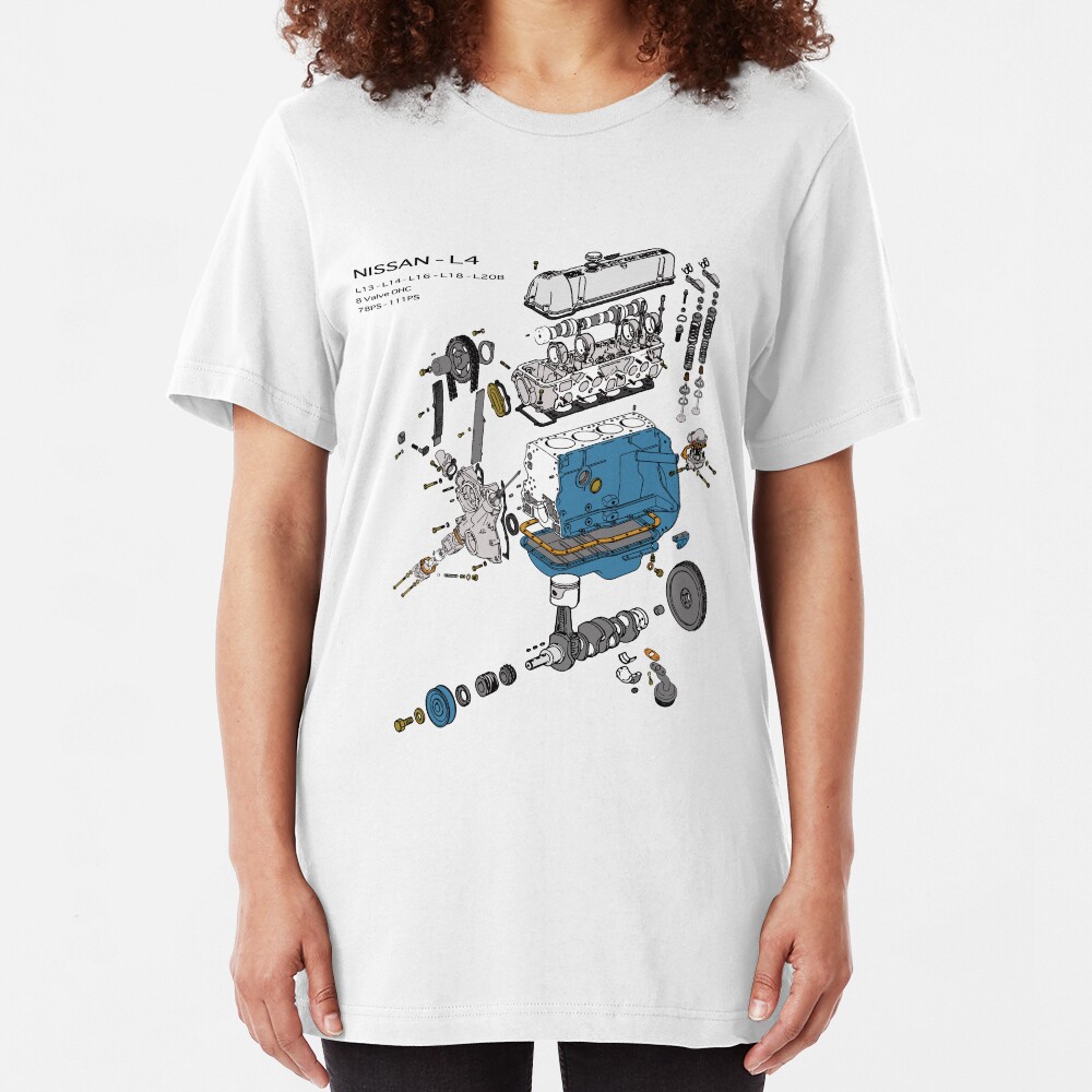 Nissan L4 Exploded View Slim Fit T-Shirt