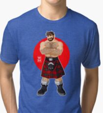 ADAM LIKES KILTS - SHIRTLESS Tri-blend T-Shirt