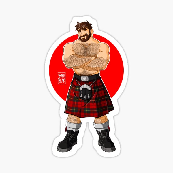 ADAM LIKES KILTS - SHIRTLESS Sticker