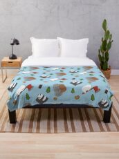 We Bare Bears Cartoon - Tiled Graphics Pattern Throw Blanket