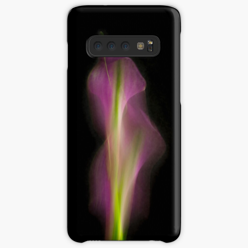 Abstract Purple Calla Lily on Black Background Case & Skin for Samsung Galaxy