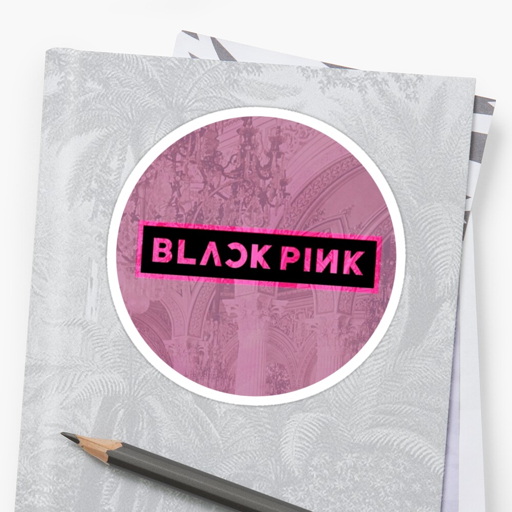 black pink logo aesthetic sticker by bballcourt redbubble