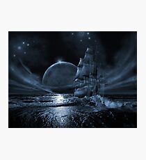 Ghost ship series: Full moon rising Photographic Print