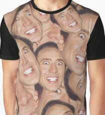 Nicolas Cage Gesicht Collage Design Grafik T-Shirt
