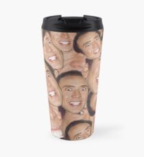 Nicolas Cage Face Collage Design Travel Mug