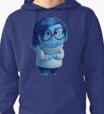 Blue emotion character illustration Pullover Hoodie