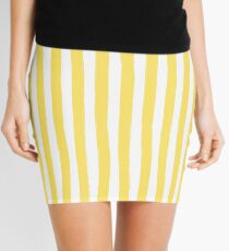 Preppy Yellow and White Cabana Stripe Mini Skirt
