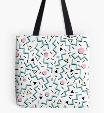 Back to the 80's eighties, funky memphis pattern design Tote Bag