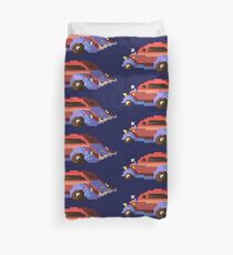 Red pixel retro car Duvet Cover