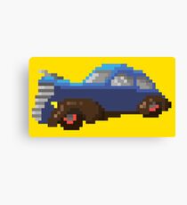 Blue pixel retro car Canvas Print
