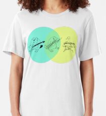 Keytar Platypus Venn Diagram 2 Slim Fit T-Shirt