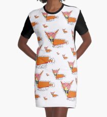 Lots of Foxes by Thomas Graphic T-Shirt Dress