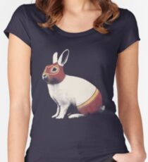 Rabbit Wrestler / Lapin Catcheur Women's Fitted Scoop T-Shirt