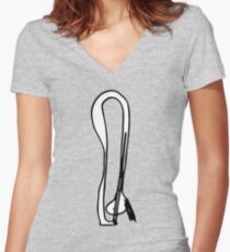 Standing caliper (Uttanasana) Fitted V-Neck T-Shirt