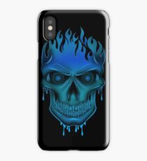 Flame Skull - Blue (2) iPhone Case/Skin