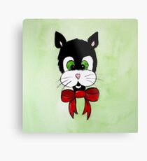 Tuxedo Cat Cartoon Metal Print
