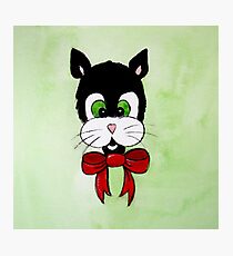Tuxedo Cat Cartoon Photographic Print