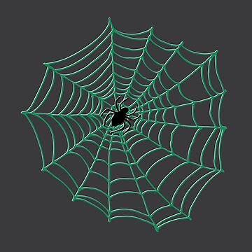 Artwork thumbnail, Spider Web Pattern - Black on Green - Spiderweb pattern by Cecca Designs by Cecca-Designs