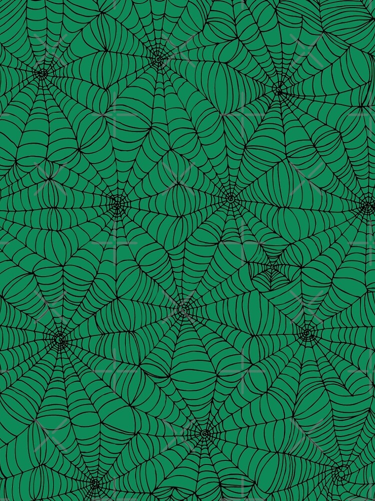 Spider Web Pattern - Black on Green - Spiderweb pattern by Cecca Designs by Cecca-Designs
