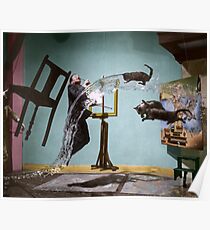 Póster Dali Atomicus - por Philippe Halsman - coloreado
