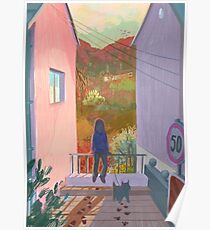 between two buildings Poster