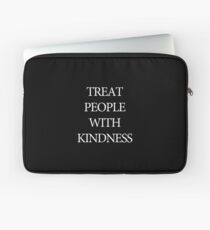 Treat People With Kindness Black & White Laptop Sleeve