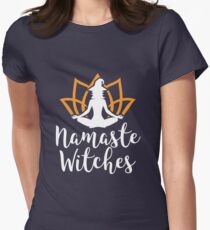 Namaste Witches Yoga Pattern Women's Fitted T-Shirt