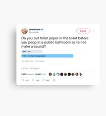 Pewdiepie Tweet Survey Canvas Print
