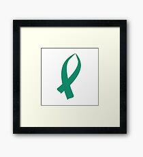 Awareness Ribbon (Teal) Framed Print