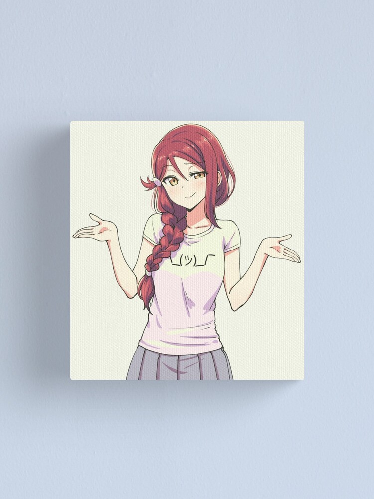 "Anime Girl Shrug" Canvas Print by Kkona Redbubble