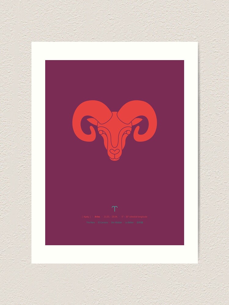 Alternate view of Aries Zodiac / Ram Star Sign Poster Art Print