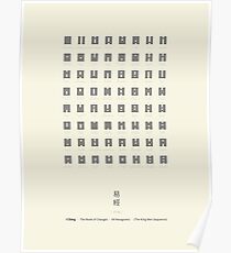 I Ching Chart With 64 Hexagrams (King Wen sequence) Poster