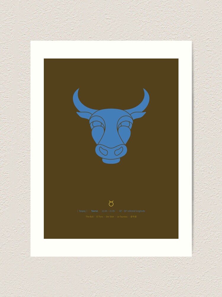 Alternate view of Taurus Zodiac / Bull Star Sign Poster Art Print