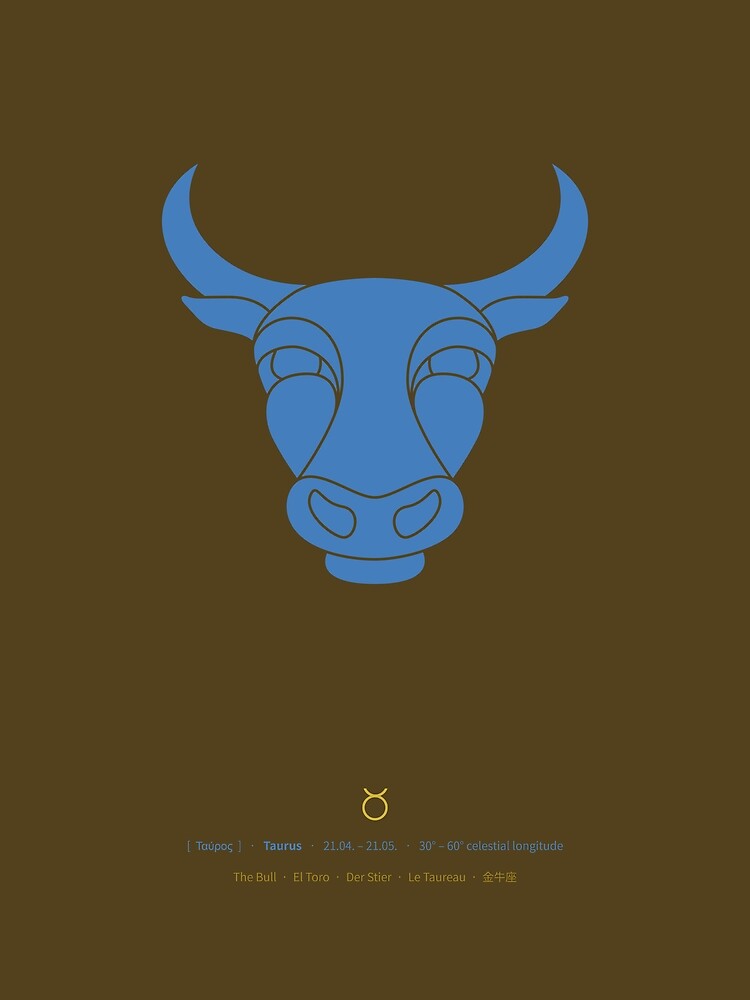Taurus Zodiac / Bull Star Sign Poster by Thoth-Adan