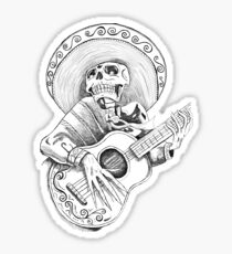 Pegatina Dead Romantic Mexican Mariachi Skull