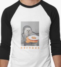 Nervous Dinner with White Dog Men's Baseball ¾ T-Shirt