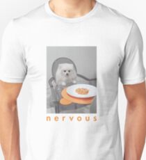 Nervous Dinner with White Dog Unisex T-Shirt