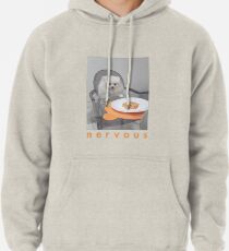 Sudadera con capucha Cena nerviosa con perro blanco