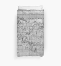 Black and White World Map (1799) Duvet Cover